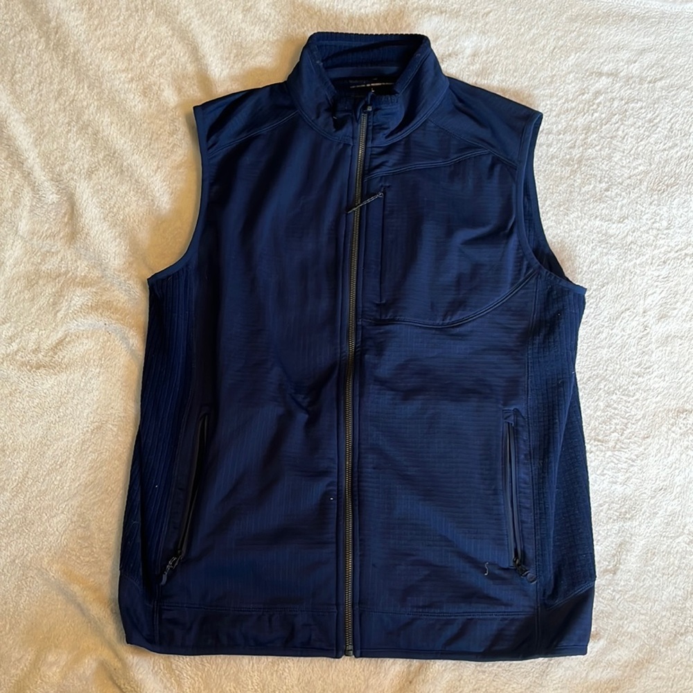 Vineyard Vines Mens Grid Fleece Vest navy